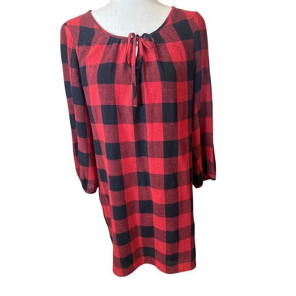Madewell Black and Red Checkered Dress, Women’s Small - Picture 2 of 9
